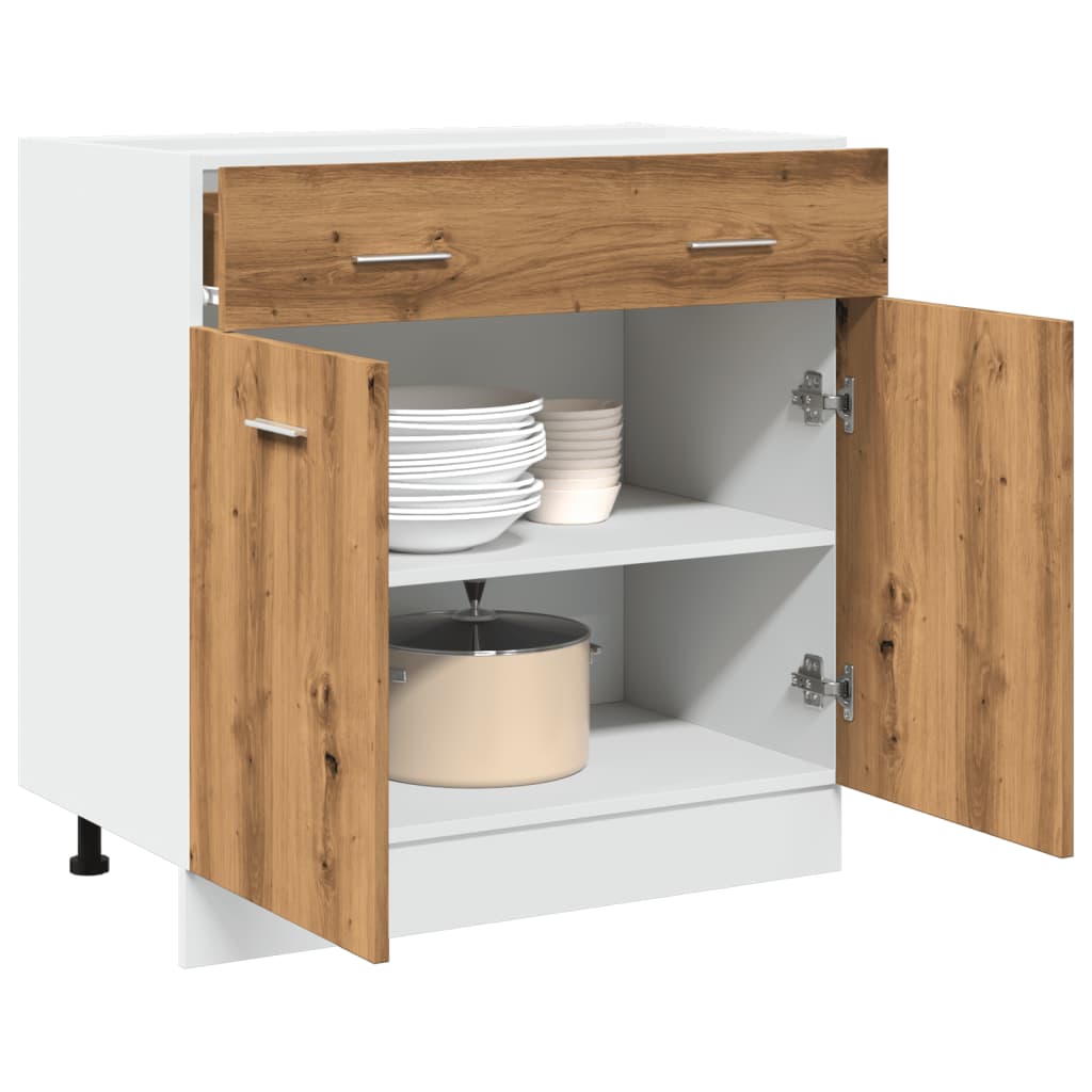 Schubunterschrank Lyon Artisan-Eiche 80x46x81,5 cm Holzwerkstoff