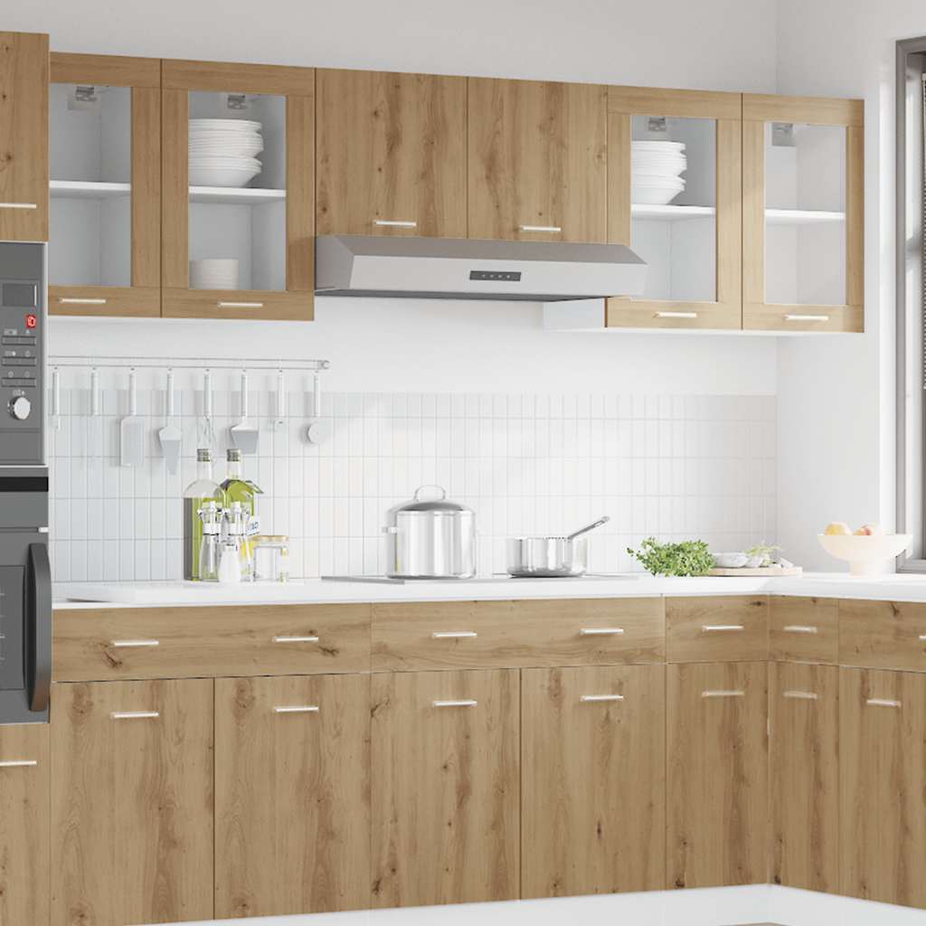 Hängeschrank Lyon Glas Artisan-Eiche 40x31x60 cm Holzwerkstoff