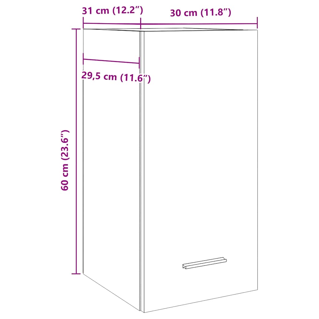 Hängeschrank Lyon Artisan-Eiche 30x31x60 cm Holzwerkstoff