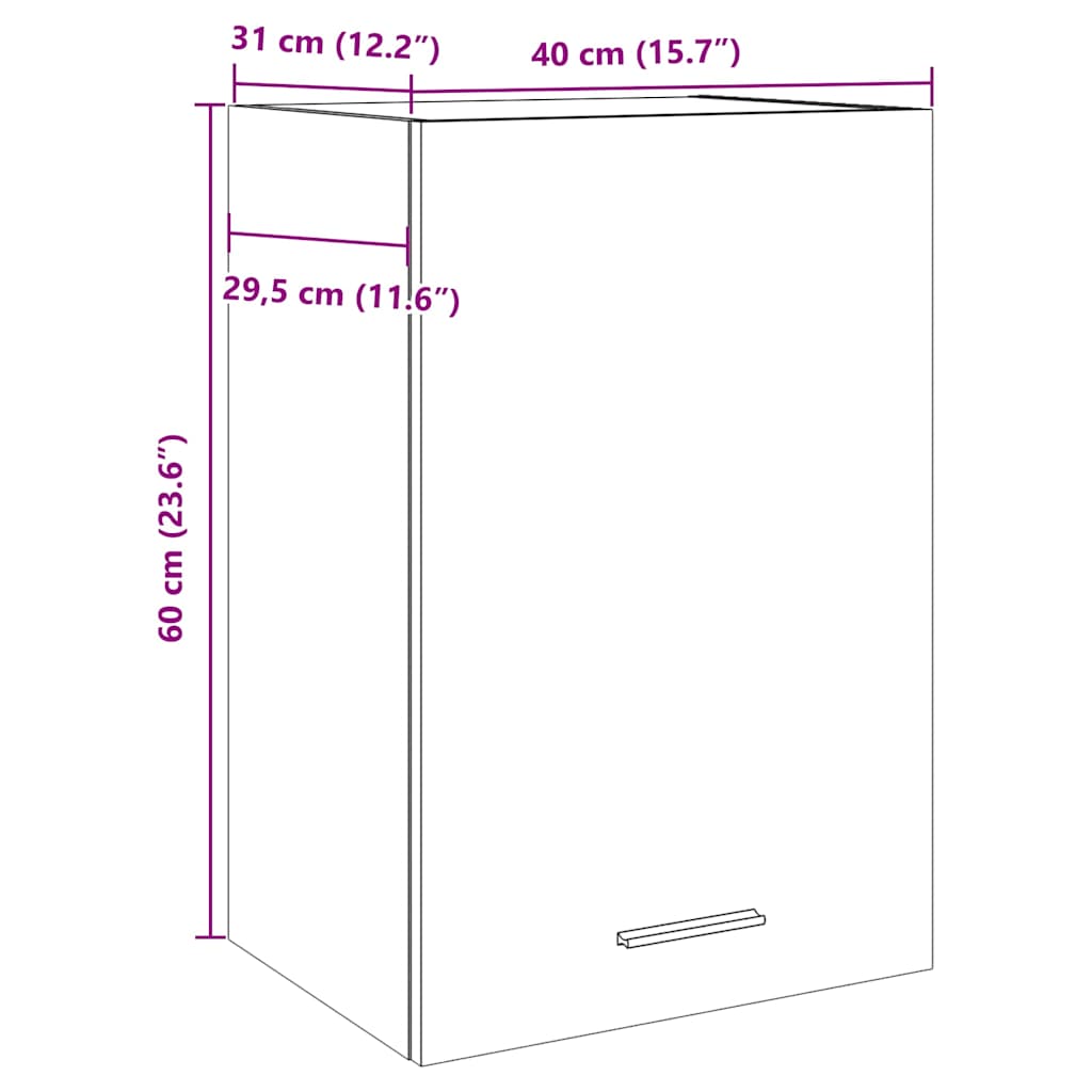Hängeschrank Lyon Altholz-Optik 40x31x60 cm Holzwerkstoff