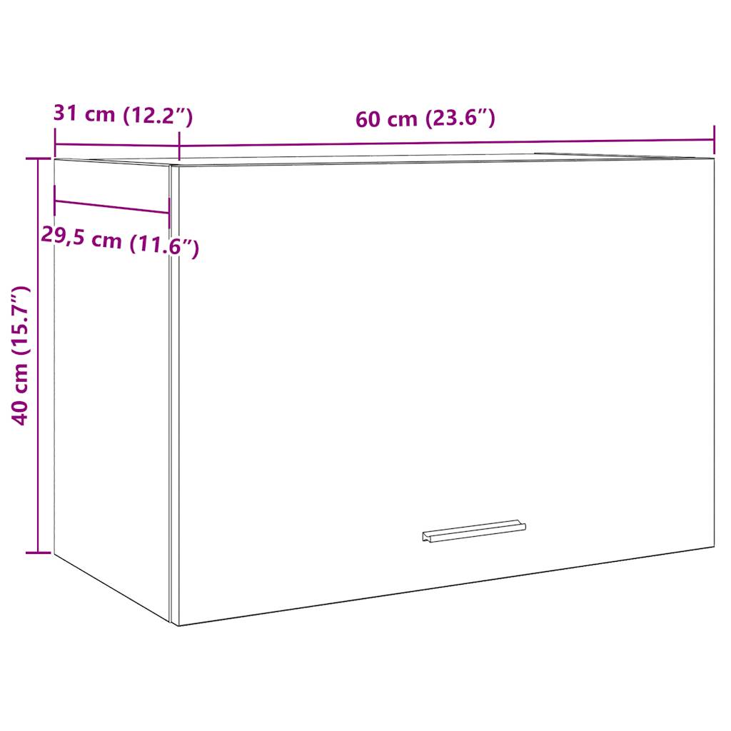 Hängeschrank Lyon Artisan-Eiche 60x31x40 cm Holzwerkstoff