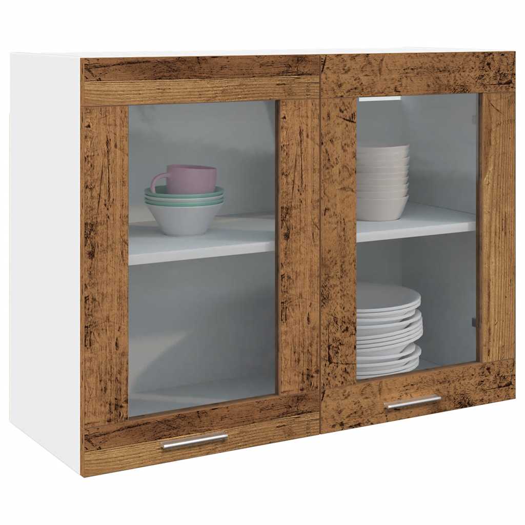 Hängeglasschrank Lyon Altholz-Optik 80x31x60 cm Holzwerkstoff