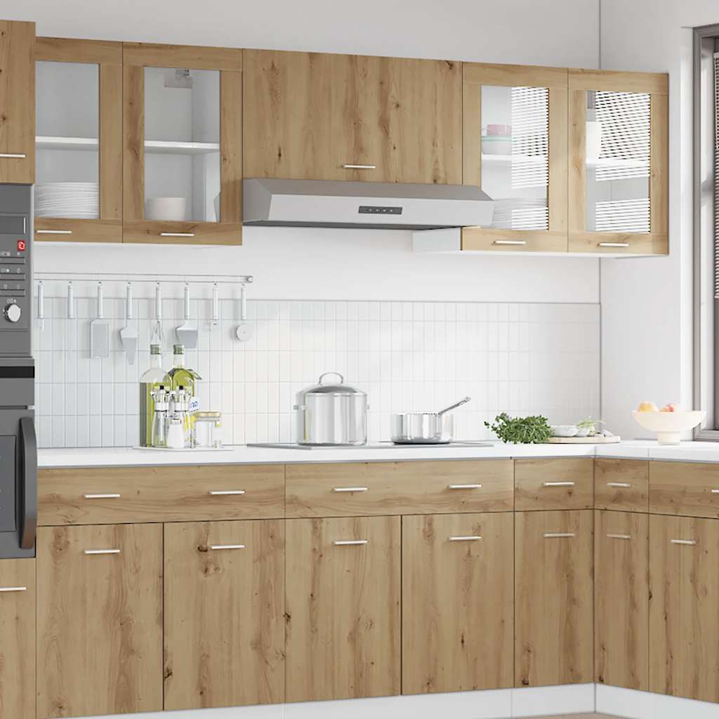Hängeglasschrank Lyon Artisan-Eiche 80x31x60 cm Holzwerkstoff