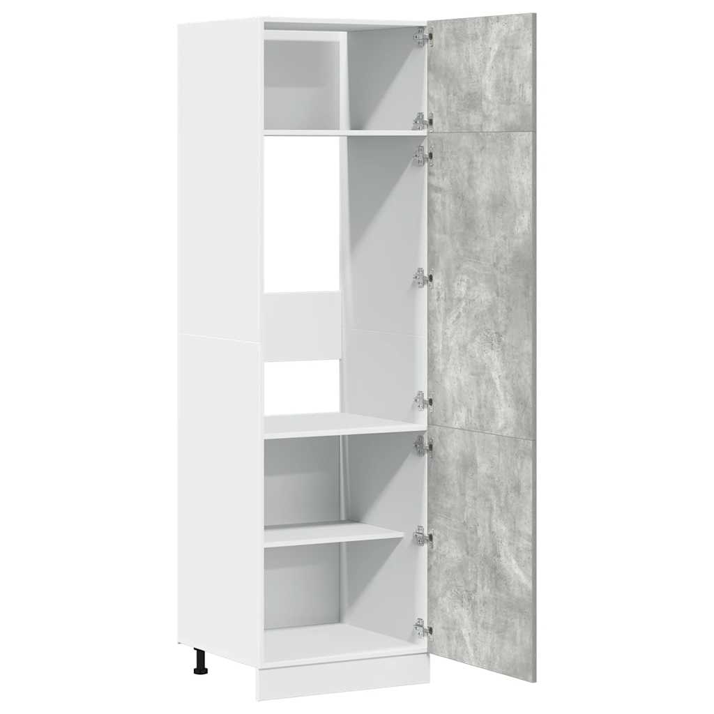 Kühlumbauschrank Lyon Betongrau 60x57x207 cm Holzwerkstoff