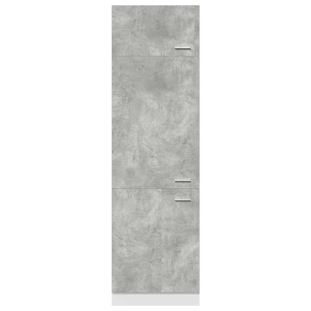 Kühlumbauschrank Lyon Betongrau 60x57x207 cm Holzwerkstoff