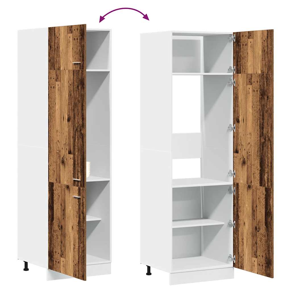 Kühlumbauschrank Lyon Altholz-Optik 60x57x207 cm Holzwerkstoff
