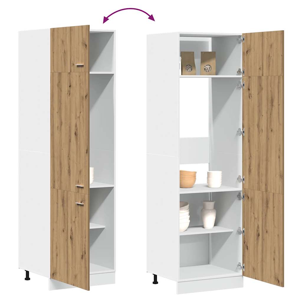Kühlumbauschrank Lyon Artisan-Eiche 60x57x207 cm Holzwerkstoff