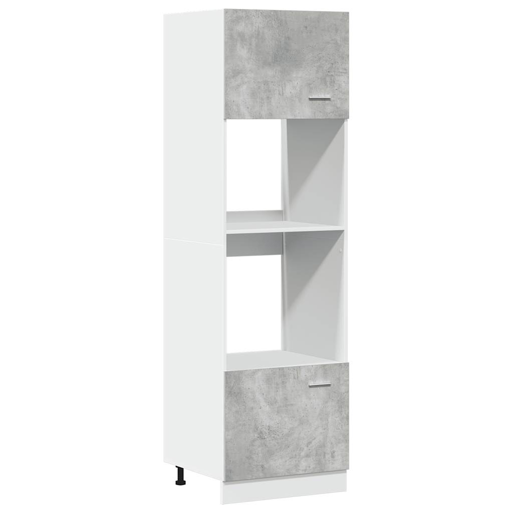 Mikrowellenumbauschrank Lyon Betongrau 60x57x207 cm Holzwerkstoff