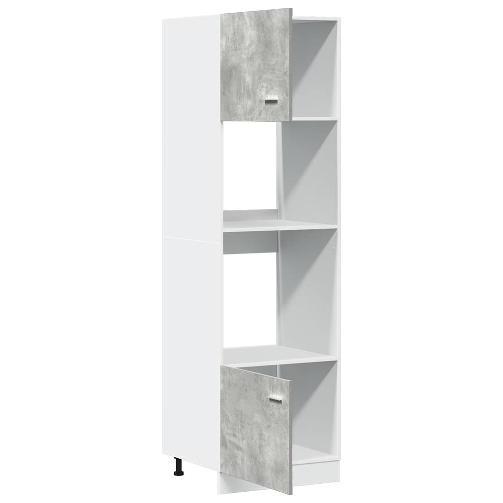 Mikrowellenumbauschrank Lyon Betongrau 60x57x207 cm Holzwerkstoff