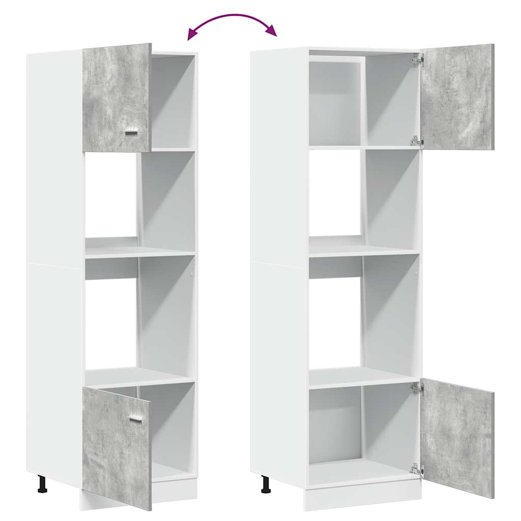 Mikrowellenumbauschrank Lyon Betongrau 60x57x207 cm Holzwerkstoff