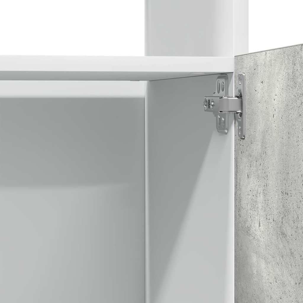 Mikrowellenumbauschrank Lyon Betongrau 60x57x207 cm Holzwerkstoff