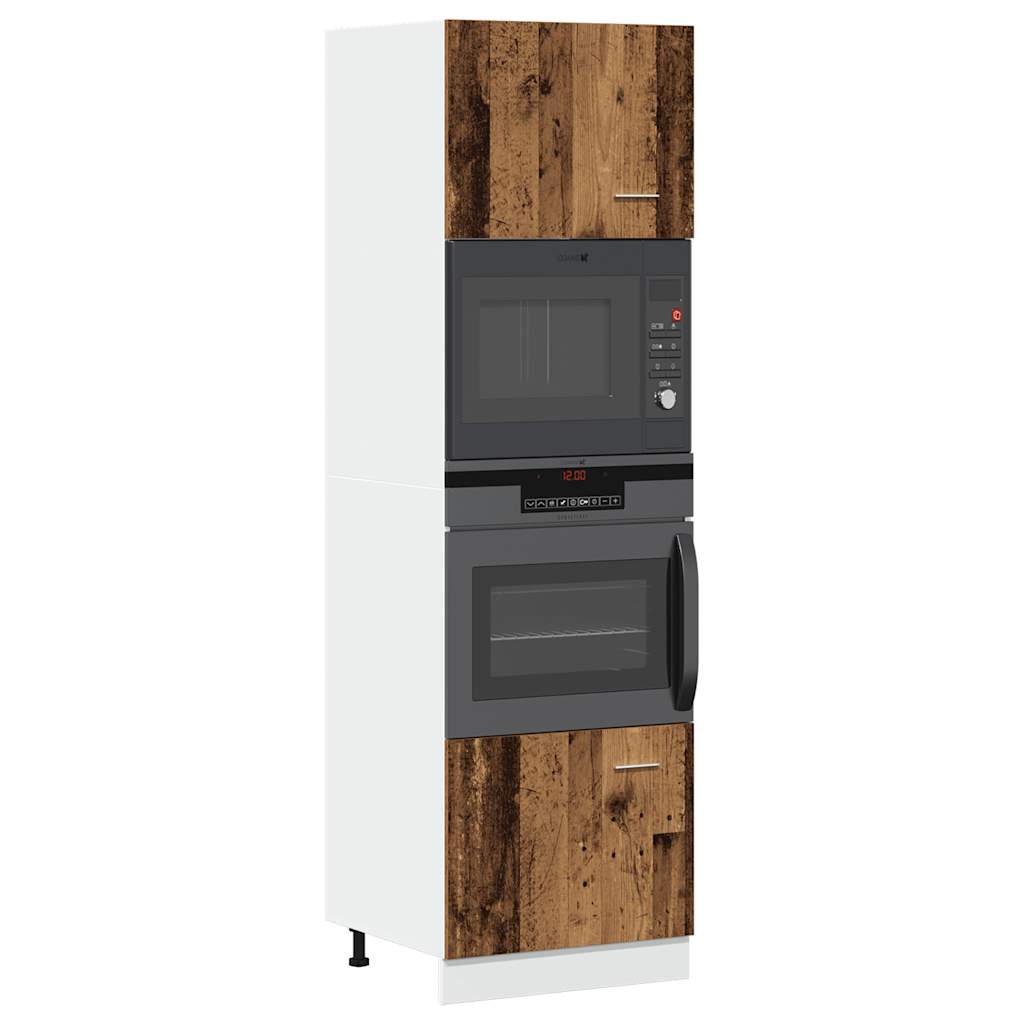 Mikrowellenschrank Lyon Altholz-Optik 60x57x207 cm Holzwerkstoff
