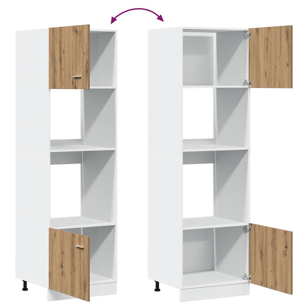 Mikrowellenschrank Lyon Artisan-Eiche 60x57x207 cm Holzwerkstoff