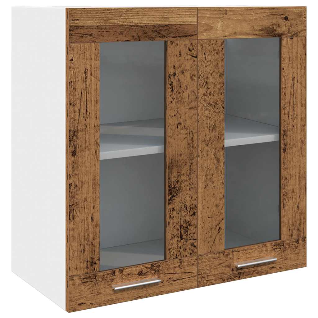 Küchen-Wandschrank Lyon mit Glastüren Altholz-Optik 60x31x60 cm