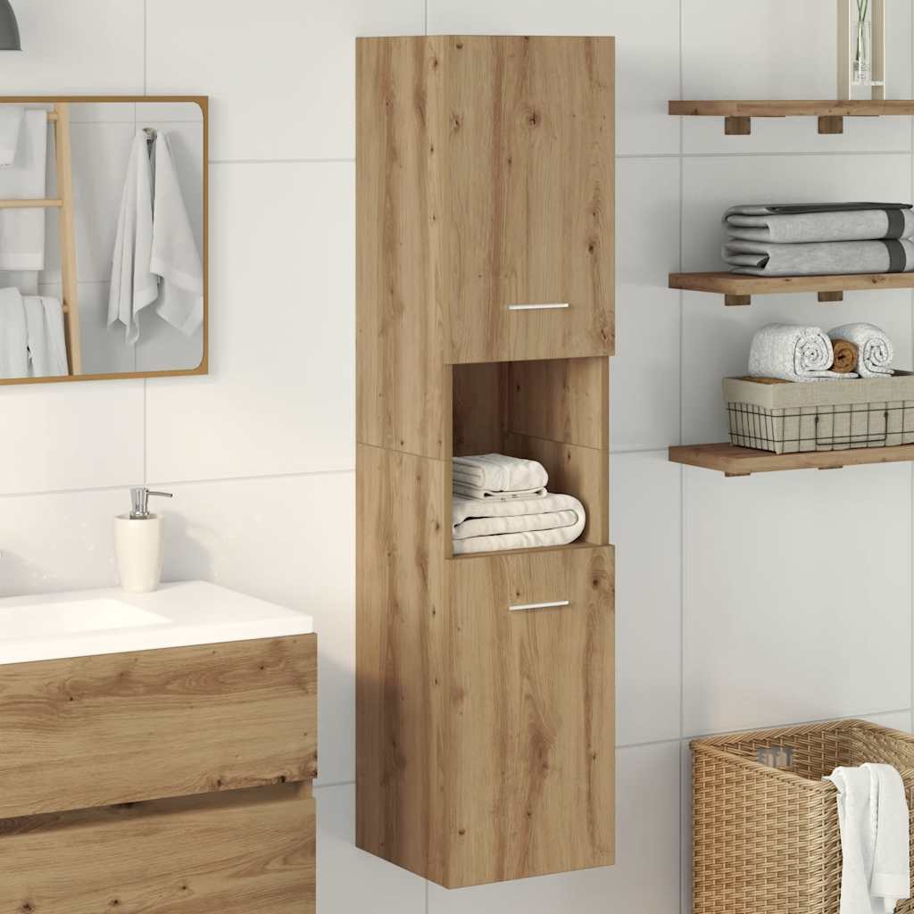 Bad-Hängeschrank Artisan-Eiche 30x30x130 cm Holzwerkstoff