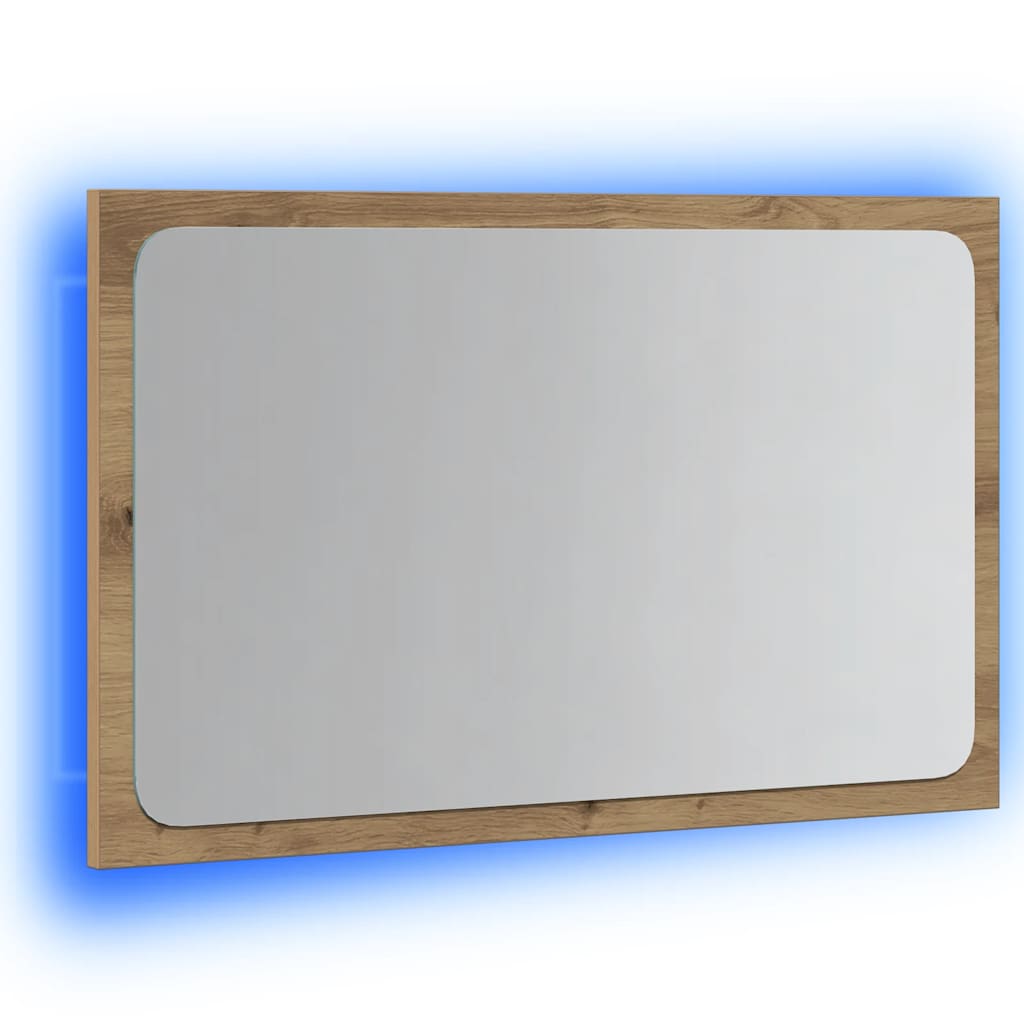 Badspiegel mit LED-Leuchten Artisan-Eiche 60x8,5x38 cm