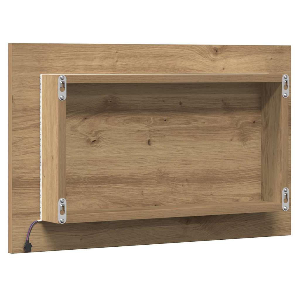 Badspiegel mit LED-Leuchten Artisan-Eiche 60x8,5x38 cm