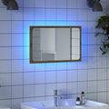 Badspiegel mit LED-Leuchten Artisan-Eiche 60x8,5x38 cm