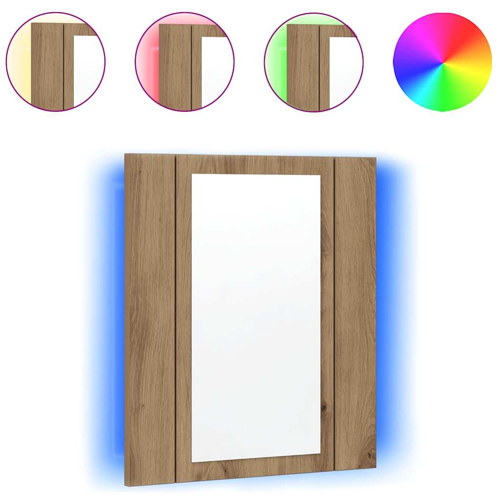 LED-Spiegelschrank Artisan-Eiche 40x12x45 cm Holzwerkstoff
