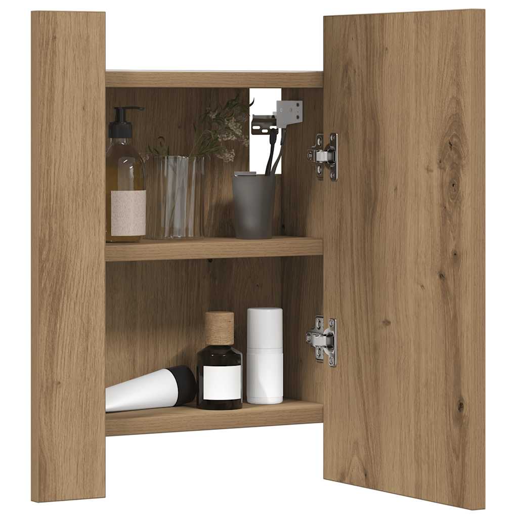 LED-Spiegelschrank Artisan-Eiche 40x12x45 cm Holzwerkstoff
