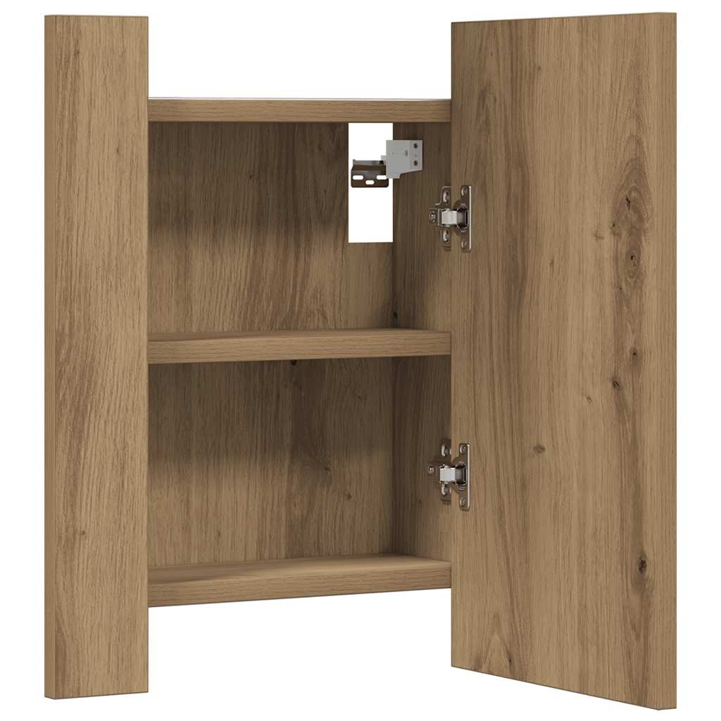 LED-Spiegelschrank Artisan-Eiche 40x12x45 cm Holzwerkstoff