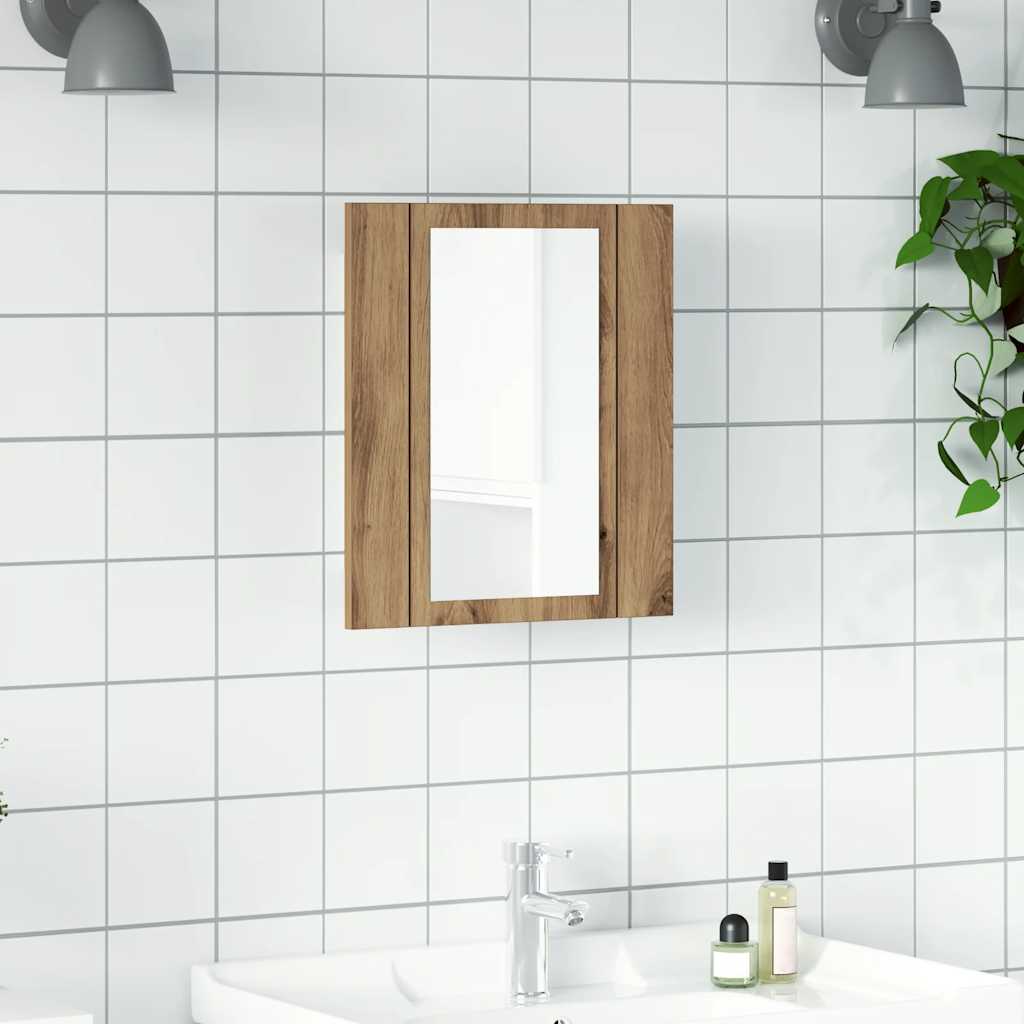 LED-Spiegelschrank Artisan-Eiche 40x12x45 cm Holzwerkstoff