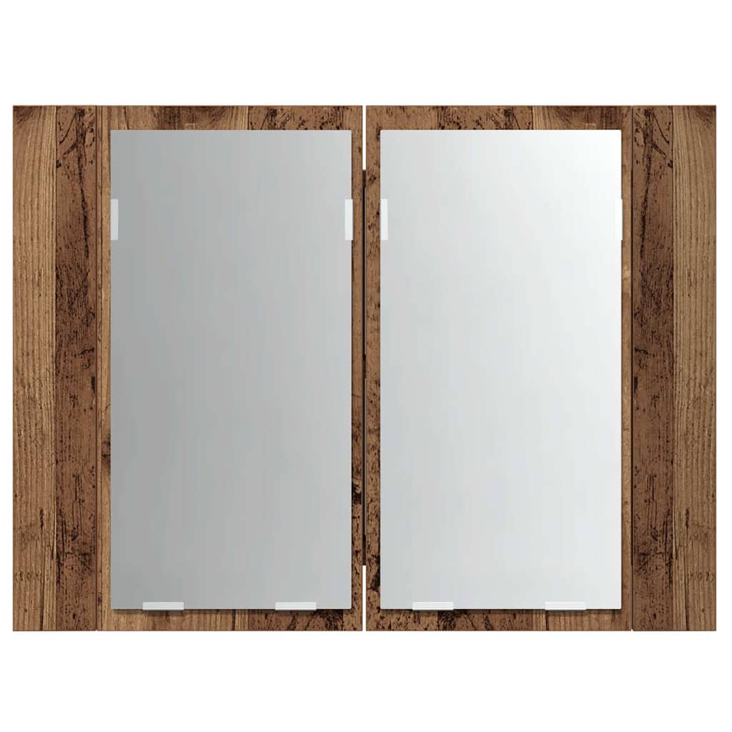 LED-Spiegelschrank Altholz-Optik 60x12x45 cm Holzwerkstoff