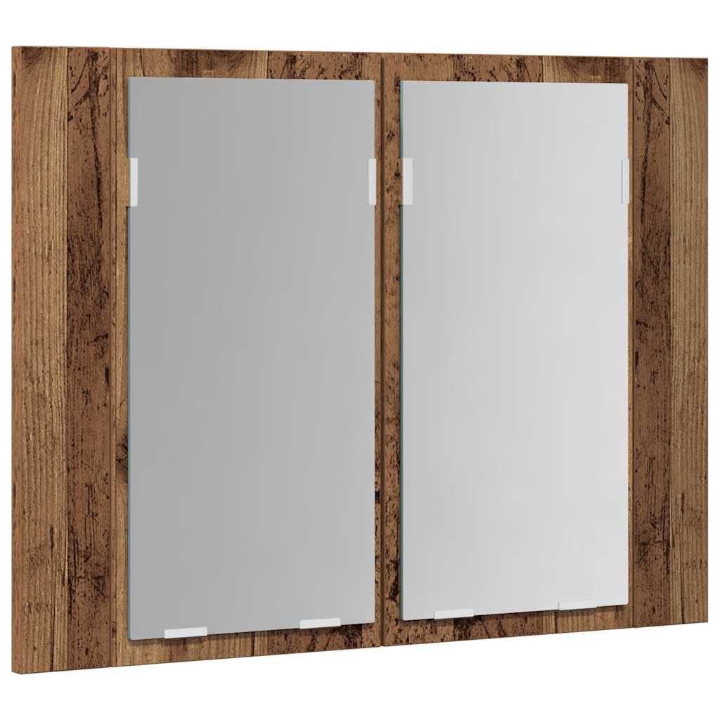 LED-Spiegelschrank Altholz-Optik 60x12x45 cm Holzwerkstoff