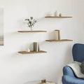 Wandregale 4 Stk. Artisan-Eiche 40x20x1,5 cm Holzwerkstoff