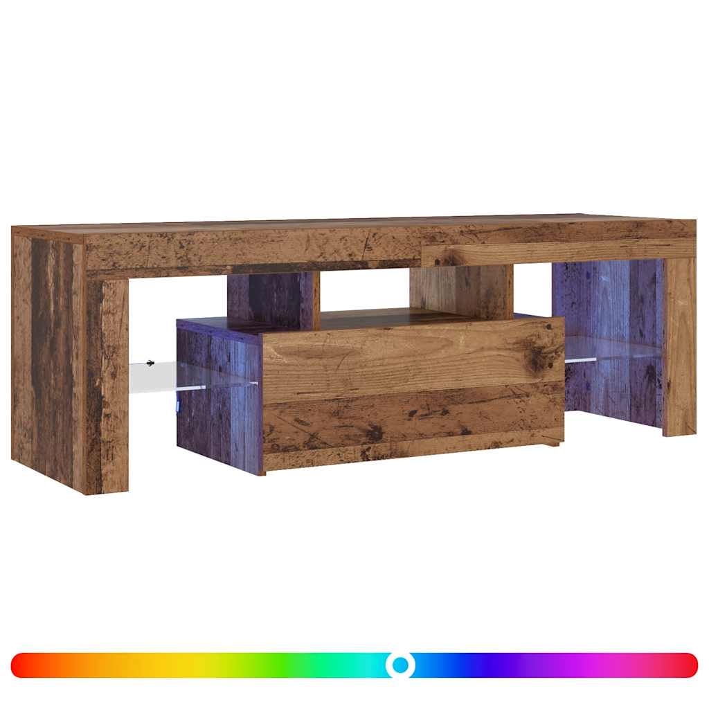 TV-Schrank mit LED Altholz-Optik 120x36,5x40 cm Holzwerkstoff
