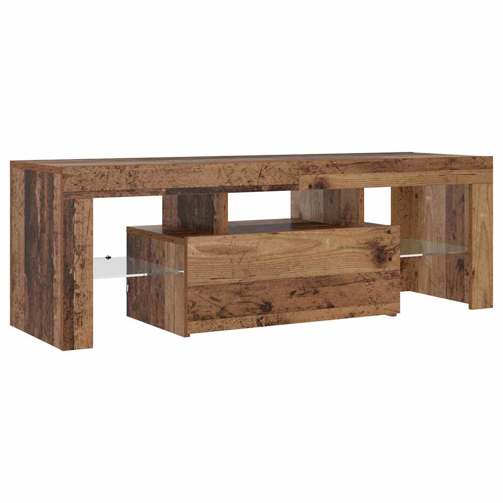 TV-Schrank mit LED Altholz-Optik 120x36,5x40 cm Holzwerkstoff