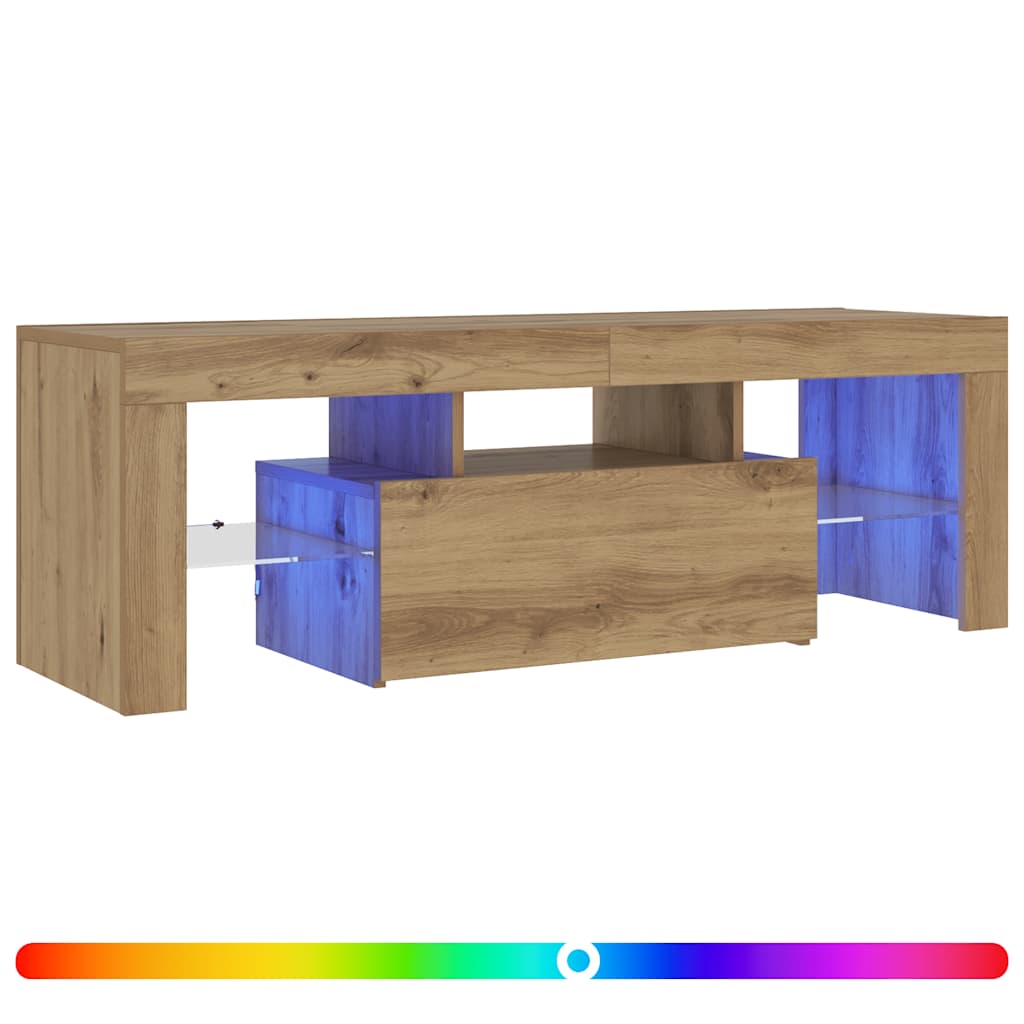 TV-Schrank mit LED Artisan-Eiche 120x36,5x40 cm Holzwerkstoff