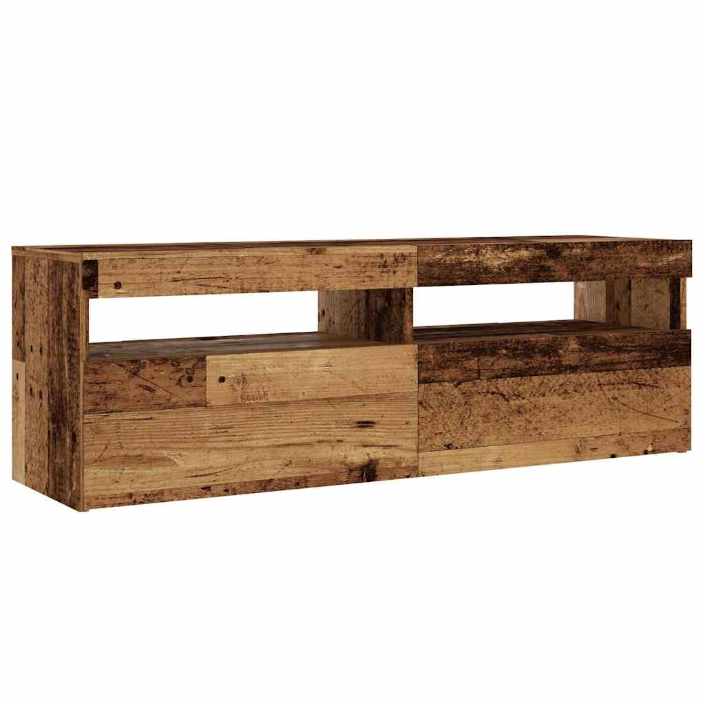 TV-Schrank mit LED Altholz-Optik 120x35x40 cm Holzwerkstoff