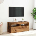 TV-Schrank mit LED-Leuchten Altholz-Optik 90x35x40 cm