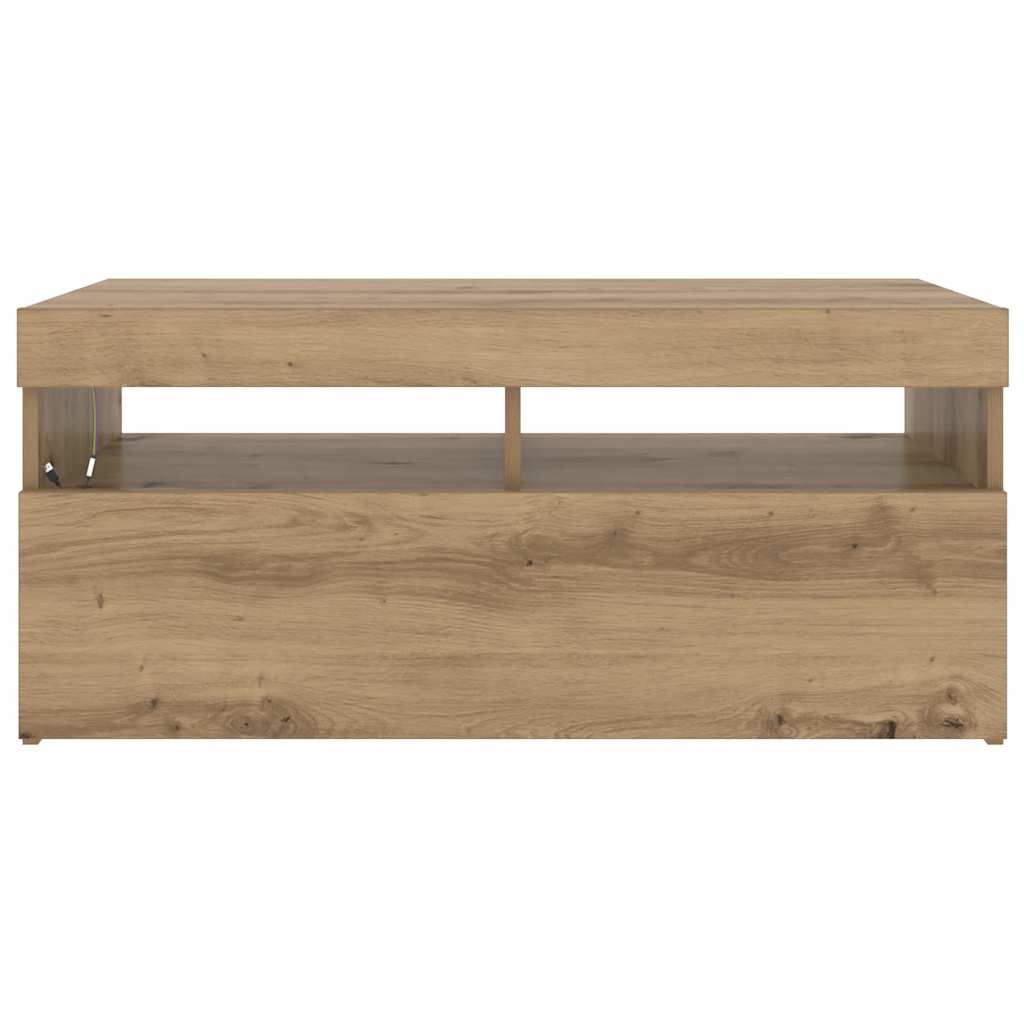 TV-Schrank mit LED-Leuchten Artisan-Eiche 90x35x40 cm