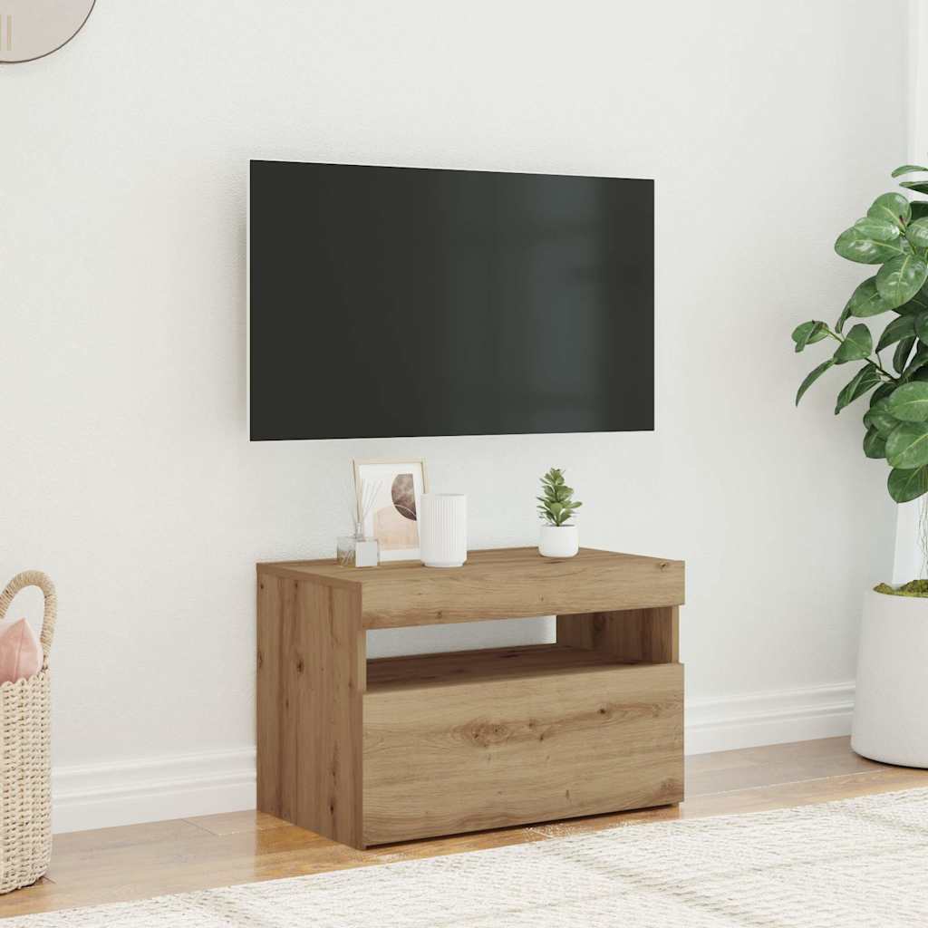 TV-Schrank mit LED-Leuchten Artisan-Eiche 60x35x40 cm