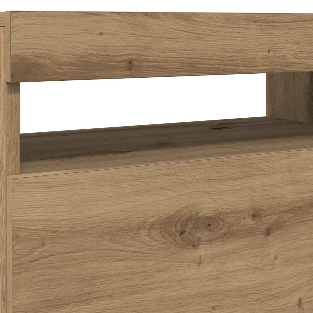 TV-Schränke mit LED-Leuchten 2 Stk. Artisan-Eiche Holzwerkstoff