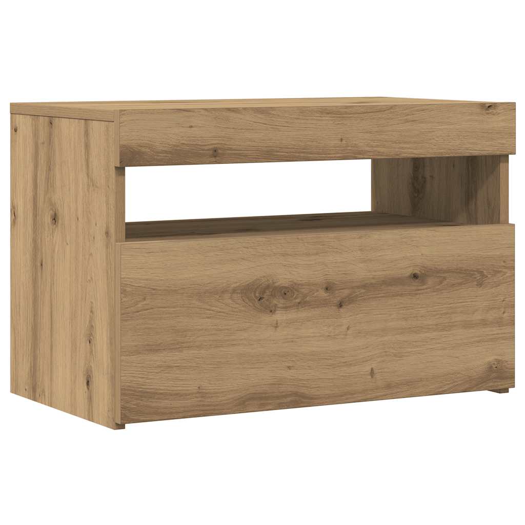 TV-Schränke mit LED-Leuchten 2 Stk. Artisan-Eiche Holzwerkstoff