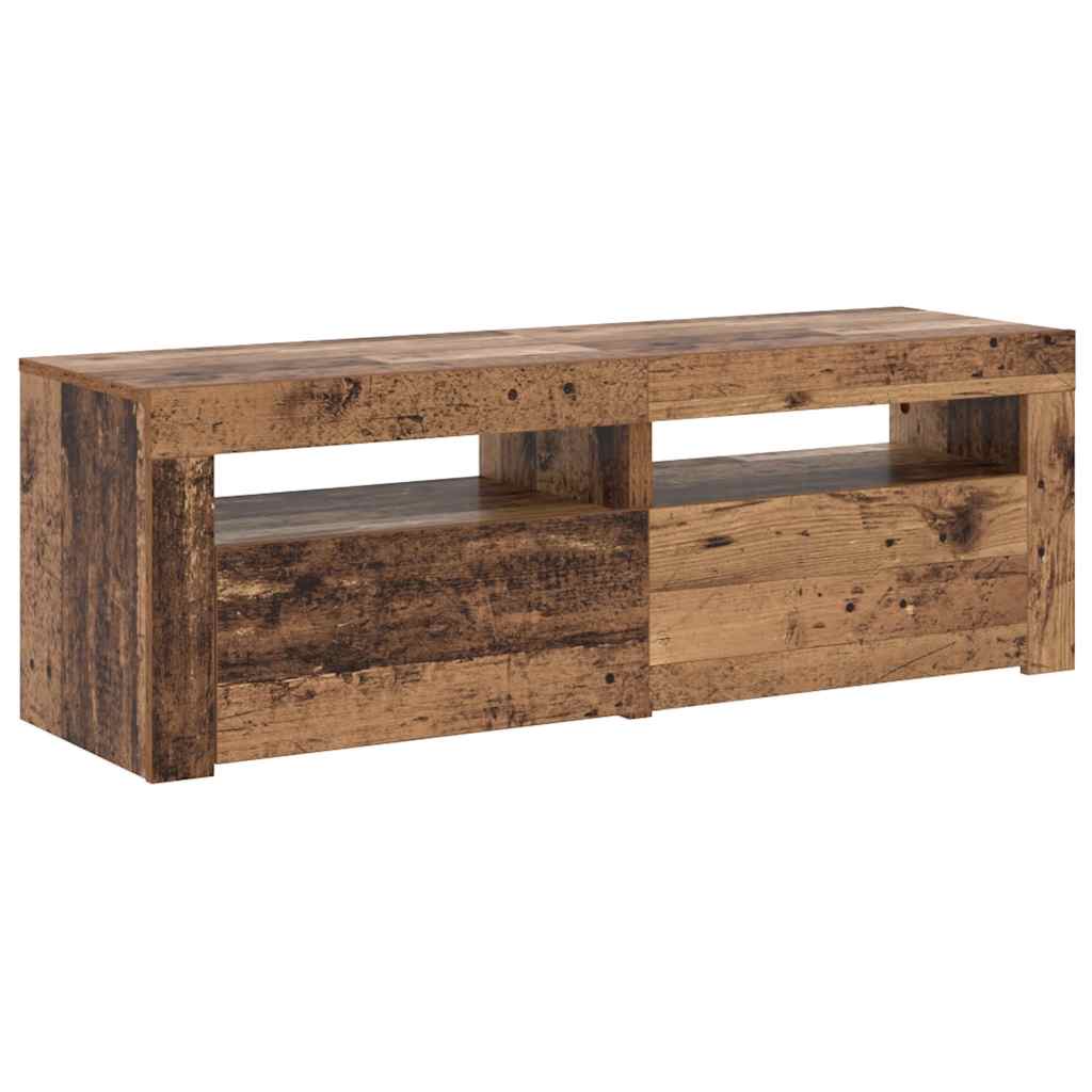 TV-Schrank mit LED Altholz-Optik 120x35x40 cm Holzwerkstoff