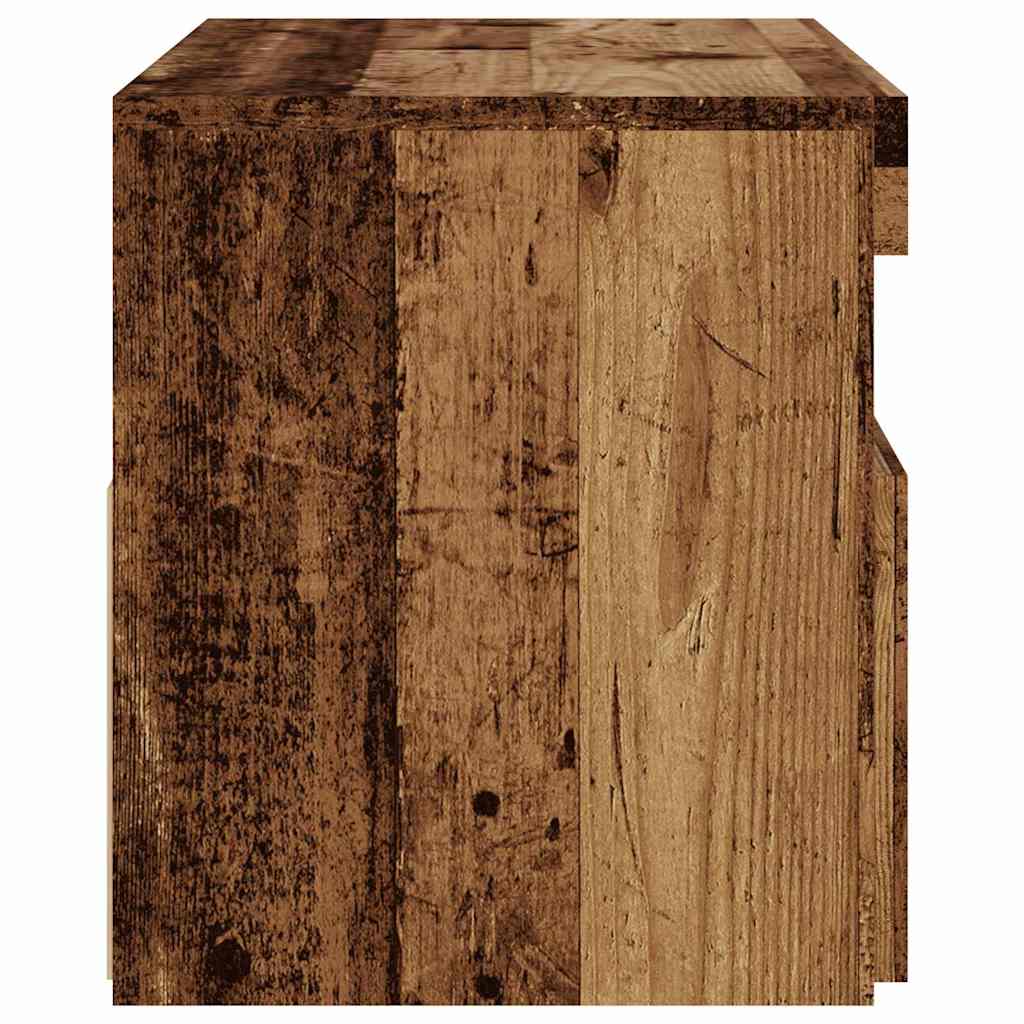 TV-Schrank mit LED-Leuchten Altholz-Optik 75x35x40 cm