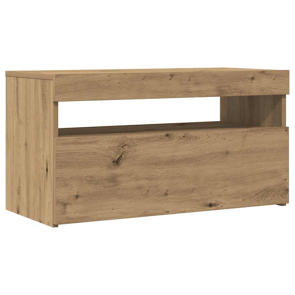 TV-Schränke mit LED-Leuchten 2 Stk. Artisan-Eiche Holzwerkstoff