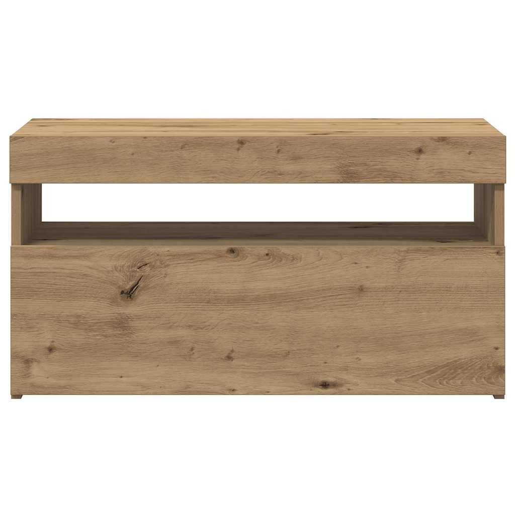 TV-Schränke mit LED-Leuchten 2 Stk. Artisan-Eiche Holzwerkstoff