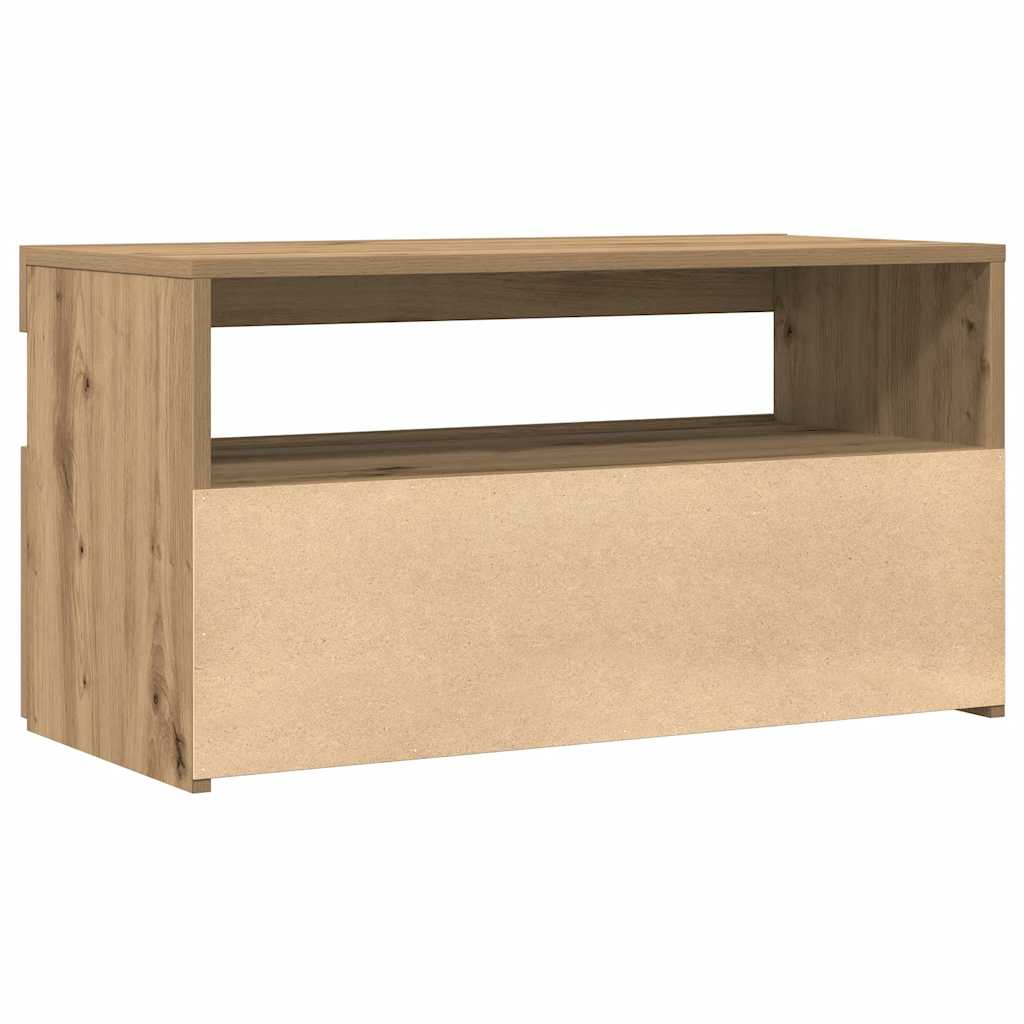 TV-Schränke mit LED-Leuchten 2 Stk. Artisan-Eiche Holzwerkstoff