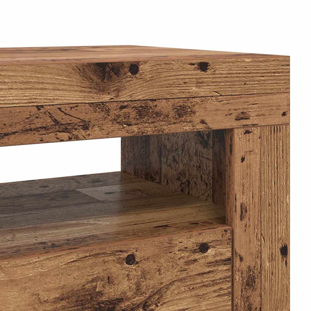 TV-Schrank mit LED Altholz-Optik 120x35x40 cm Holzwerkstoff