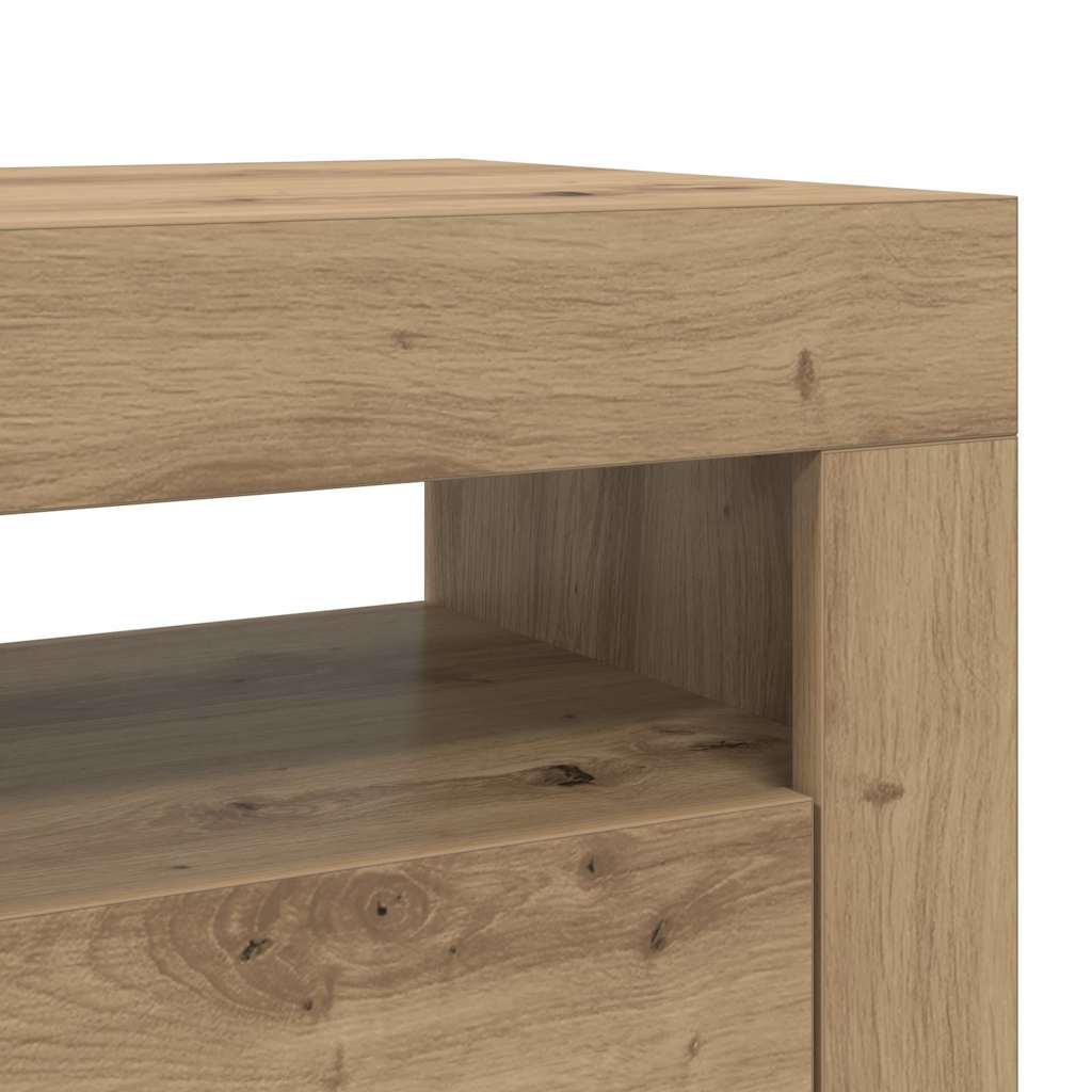 TV-Schrank mit LED Artisan-Eiche 120x35x40 cm Holzwerkstoff