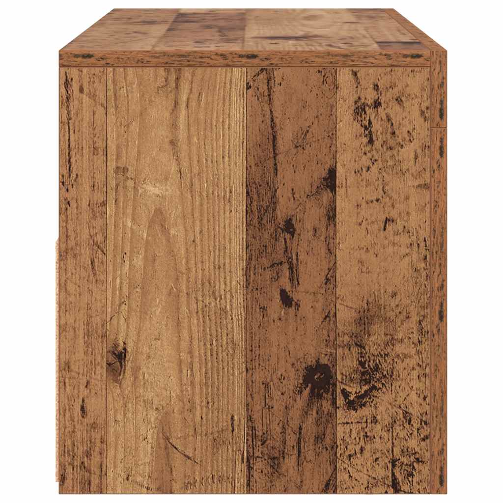 TV-Schrank mit LED-Leuchten Altholz-Optik 90x35x40 cm