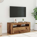 TV-Schrank mit LED-Leuchten Altholz-Optik 90x35x40 cm