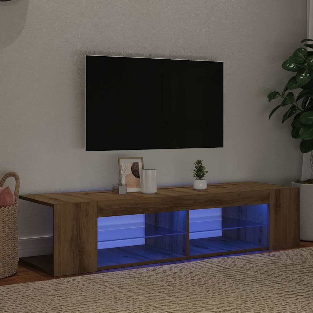 TV-Schrank mit LED-Leuchten Artisan-Eiche 135x39x30 cm