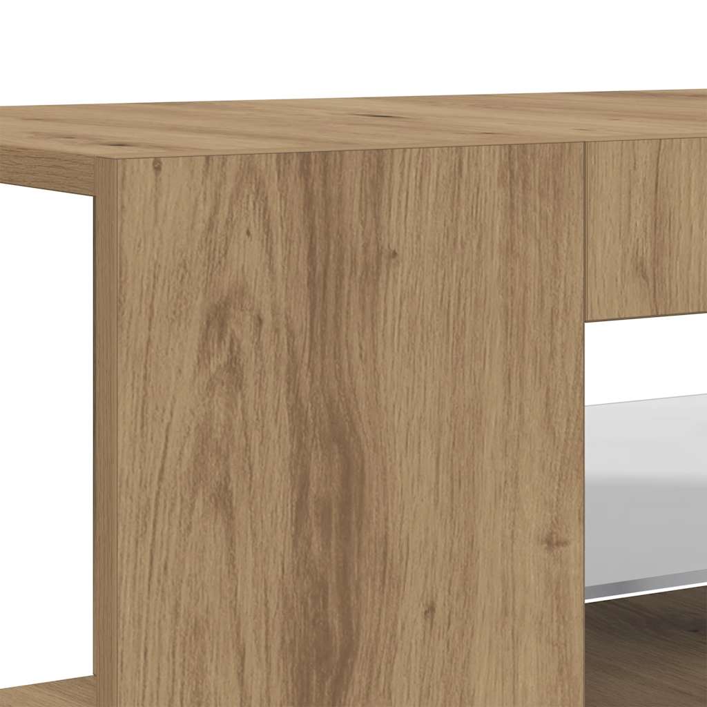 TV-Schrank mit LED-Leuchten Artisan-Eiche 135x39x30 cm