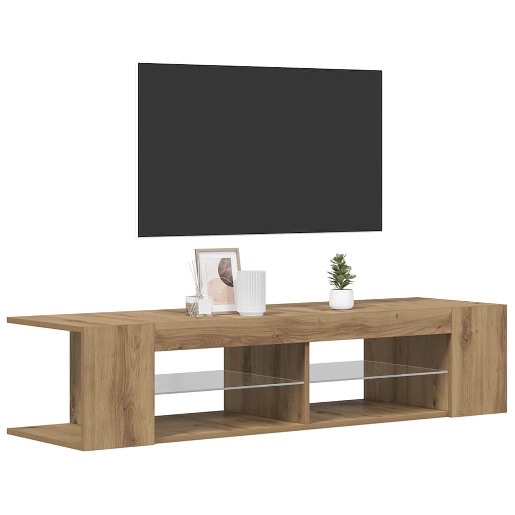 TV-Schrank mit LED-Leuchten Artisan-Eiche 90x39x30 cm